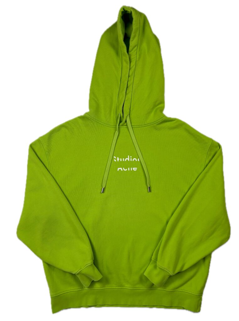 Acne Studios Lime Green Broken Logo Hoodie (Oversized)
