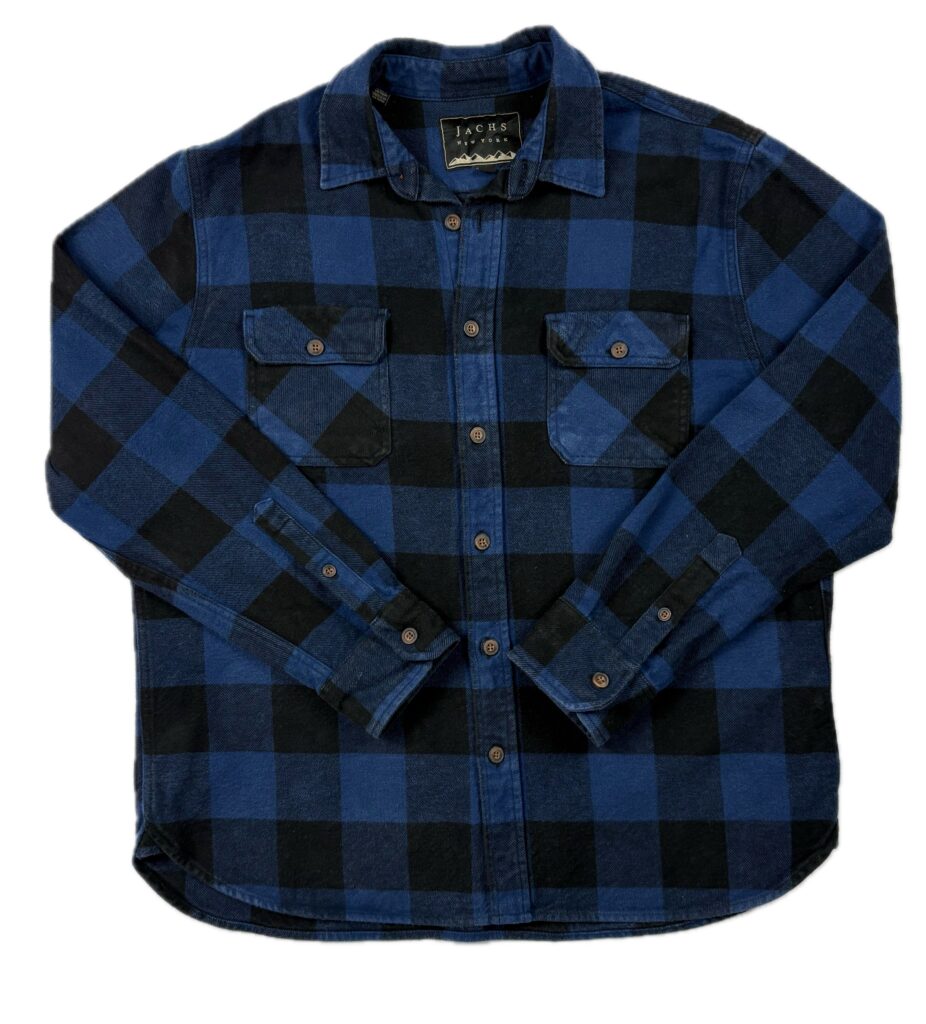 JACHS Heavy Cotton Flannel Shirt Blue Buffalo Check